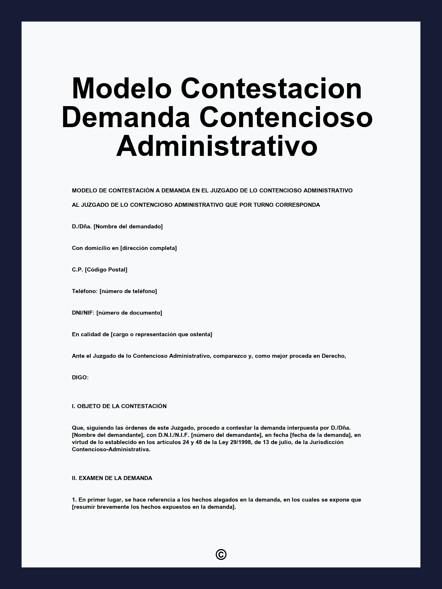 Modelo Contestacion Demanda Contencioso Administrativo