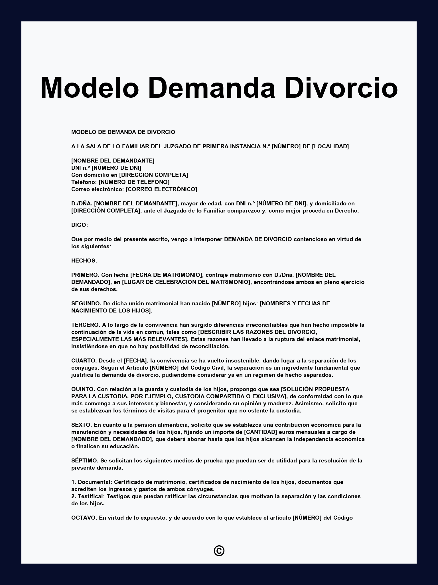 Modelo Demanda Divorcio