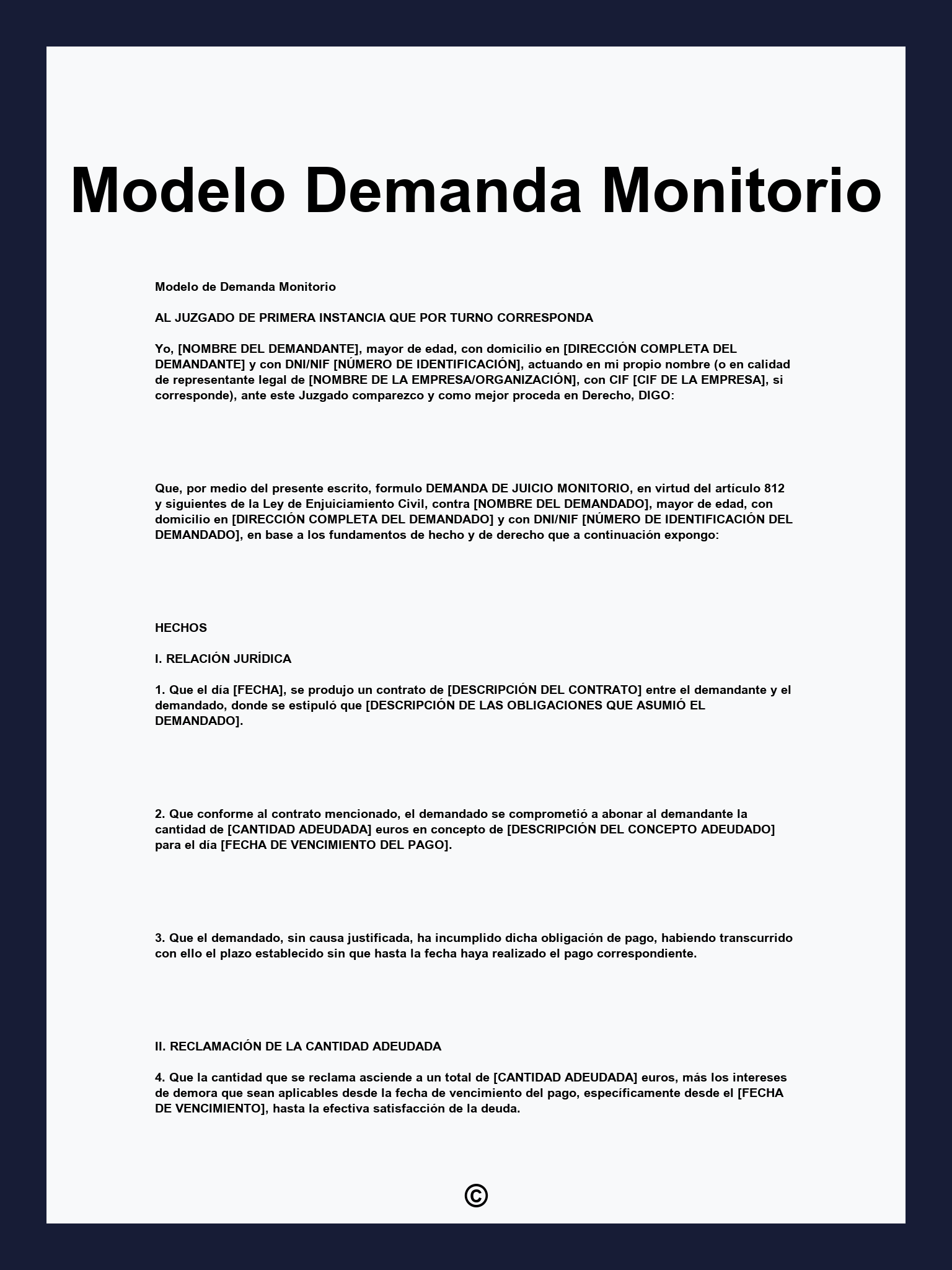 Modelo Demanda Monitorio