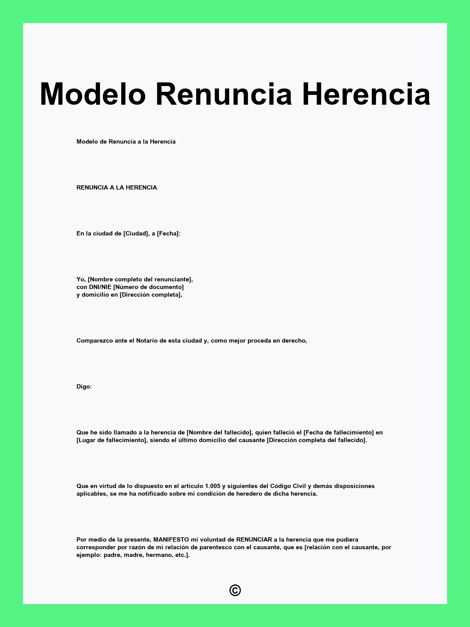 Modelo Renuncia Herencia